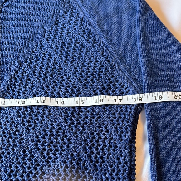 PrAna Sugar Beach Navy Blue Women's Sweater 100% Organic Cotton Beach Sz M EUC - Picture 9 of 10